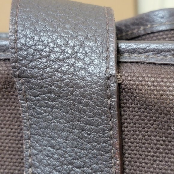 Hermes Petite Saint-Tule PM BROWN Tote Bag Canvas Leather K Engraved - Picture 16 of 16